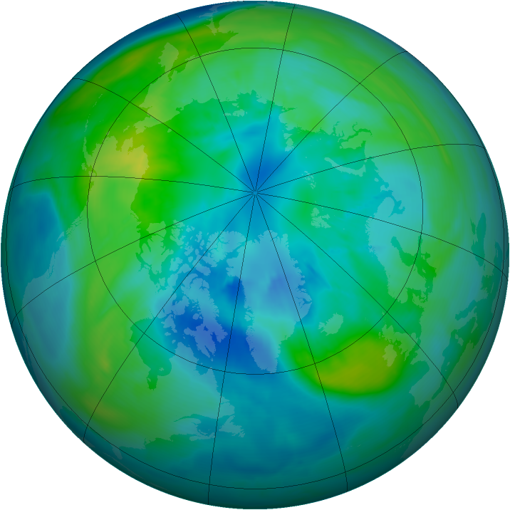 Arctic ozone map for 06 October 2014